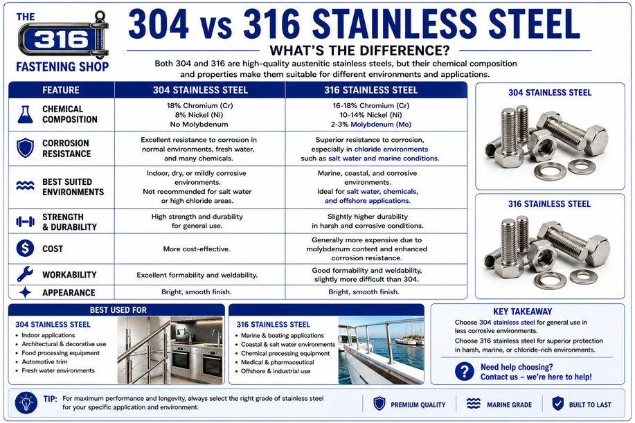 Stainless Steel Composition 304 Vers 316
