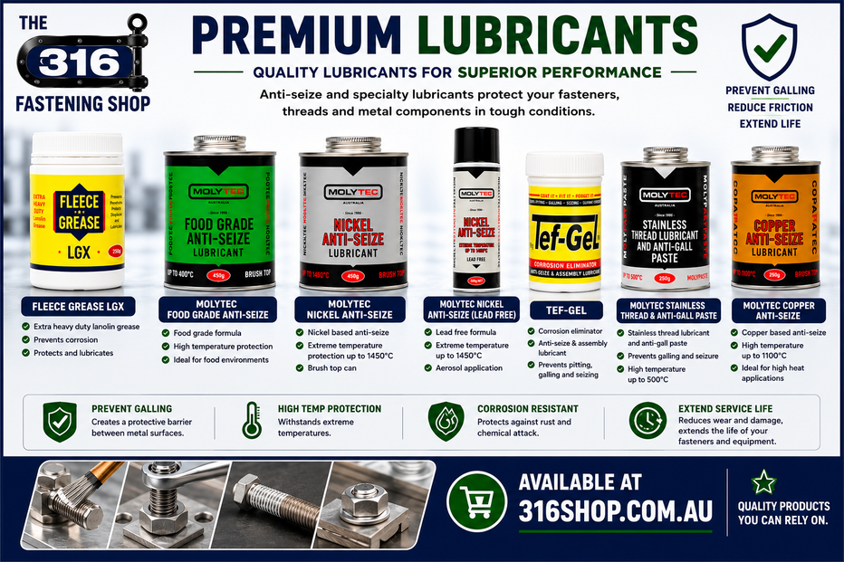 Galling Prevention Lubricants available at 316shop.com.au