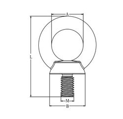 Eye Bolt, Large Collar M20 316