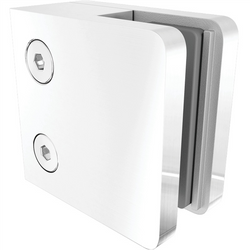 Glass Clamp Square Flat Back White 316