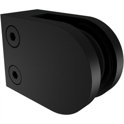 Glass Clamp D Flat Back Black 316