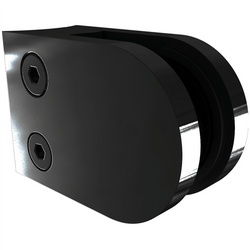 Glass Clamp D Radius Back Black 316