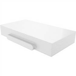 Glass Clamp Seat Square 33x23mm White