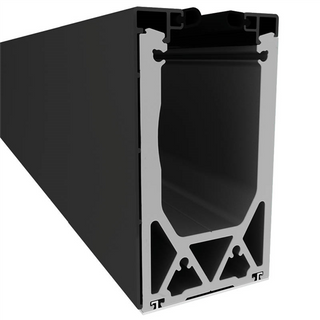 Versa Tilt Channel Glass System Face mounted Black