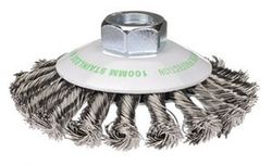 Twist Knot Bevel Brush 115mm Stainless Steel