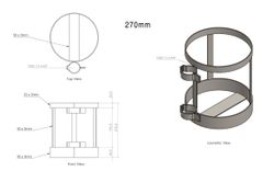 Gas Bottle Holder with Clamp 270mm