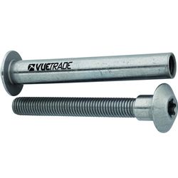 VUEBOLT CONCEALED THREAD BOLTS 12mm  90-110mm ZINC x 2
