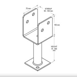 POST SUPPORT - 150 X 120mm FULL STIRRUP