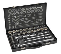 SOCKET SET 43 PCE, 1/2inch DVE AF AND METRIC