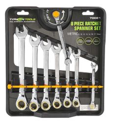 8 PCE RATCHET SPANNER SET METRIC