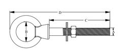 Eye Bolt, Lifting  M8 x 80 316