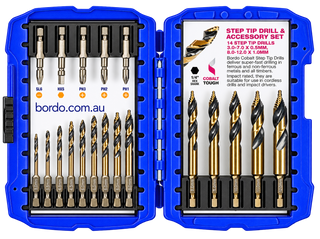 Cobalt Step Tip Drill and Accessory Set