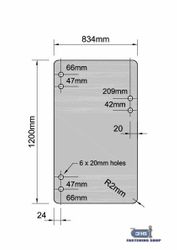 Gate 8mm hinge/latch hole 834 x 1200