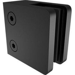 Glass Clamp Square Flat Back BLack 316