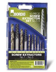 Screw Extractor 10 Pce, L/H Stub Drills