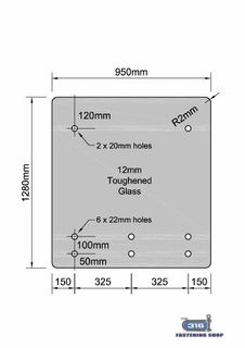 Stand Off Offset Handrail Glass Panels