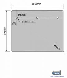 Glass 12mm Offset fric spigot 1650 x 970