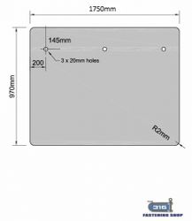 Glass 12mm Offset fric spigot 1750 x 970