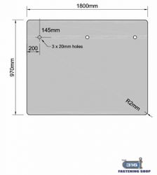 Glass 12mm Offset fric spigot 1800 x 970