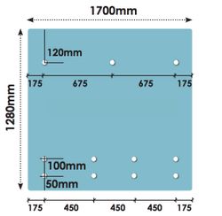 Glass 12mm Offset,st/off 1700 x 1280