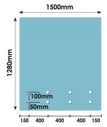 Glass 12mm Top Glaze,st/off 1500 x 1280