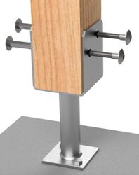 POST SUPPORT 130X90mm FULL STIRRUP 304