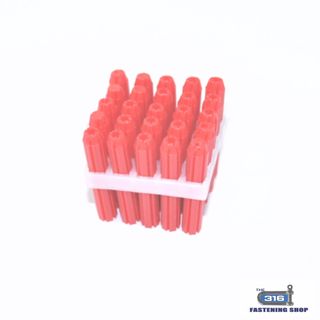 W/PLUG PVC FRAME RED 6mmx50 x 1
