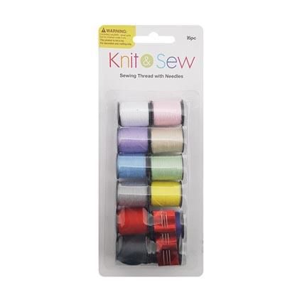 SEWING THREAD WITH NEEDLES 16PC