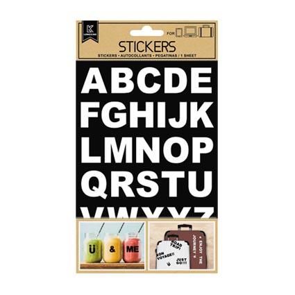 STICKER LABELS ALPHABET WHITE UPPERCASE