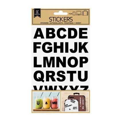 STICKER LABELS ALPHABET BLACK UPPERCASE