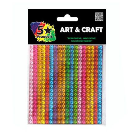 SELF STICK GEMS SHEET RAINBOW