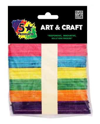 POPSICLE STICKS COLOUR 100PC