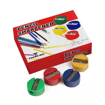 PENCIL SHARPENER ROUND PLASTIC