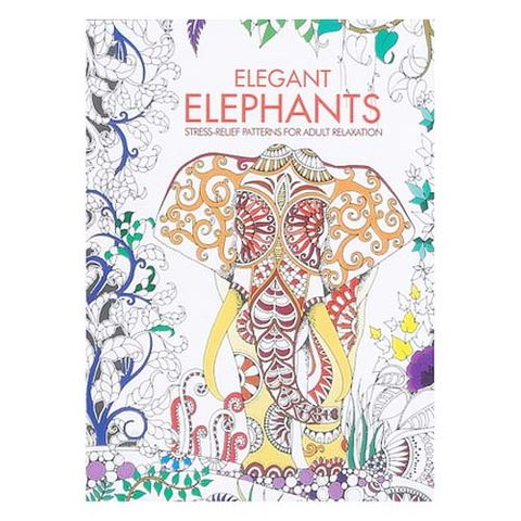 ADULT COLOURING BOOK ELEGANT ELEPHANTS