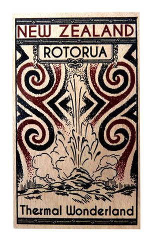 POSTCARD WOODEN ROTORUA