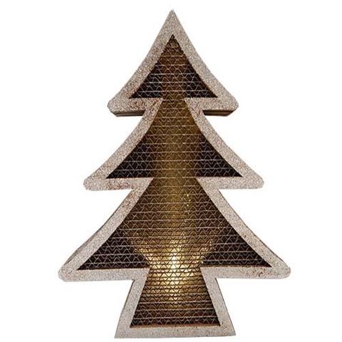 XMAS DECO W LIGHTS TREE SMALL