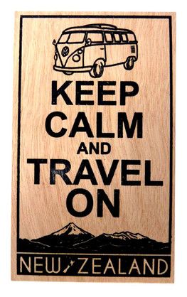 POSTCARD WOODEN KEEP CALM & TRAVEL ON