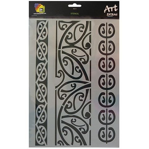 ART EXTRA STENCIL A4 MAORI DESIGNS