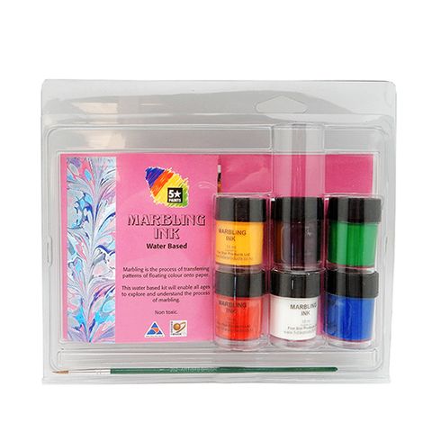 MARBLING PAINT SET 6 COL + BASE MIX