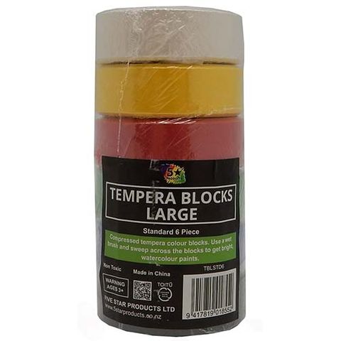 TEMPERA BLOCK LARGE STD PACK OF 6