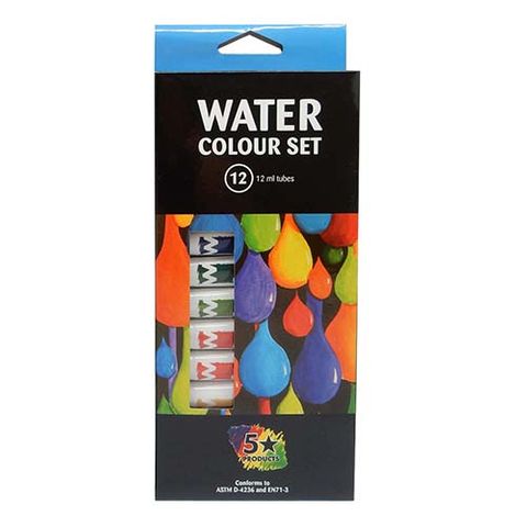 WATER COLOUR PAINTS - SET OF 12X12 ML