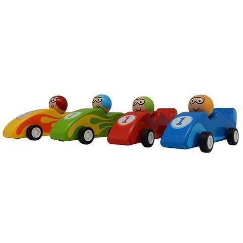 ELF WOODEN PULL BACK RACING CAR