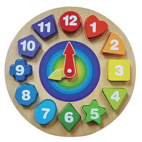 ELF WOODEN CLOCK WITH SHAPED NUMBERS