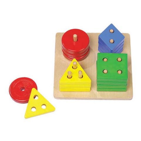 ELF WOODEN COUNT & SHAPE SORTER 16PCS