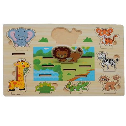 ELF WOODEN 3D STAND UP PUZZLE 8PCS SAFARI