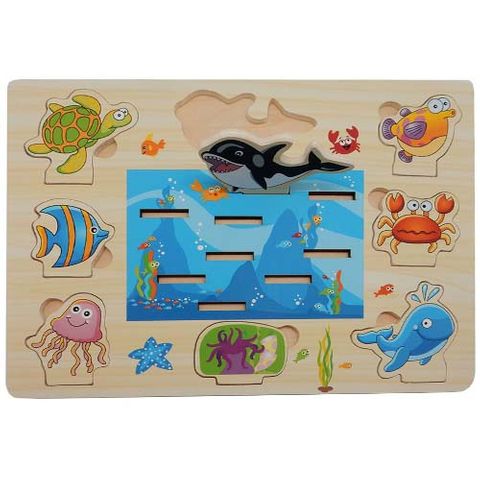 ELF WOODEN 3D STAND UP PUZZLE 8PCS SEA