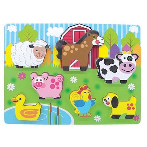 ELF WOODEN CHUNKY PUZZLE 7PCS FARM