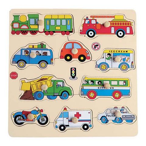 ELF WOODEN PEG PUZZLE 10PCS TRANSPORT