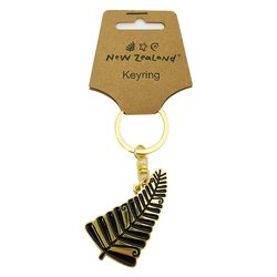 ENAMEL KEYRING NZ FERN 5CM