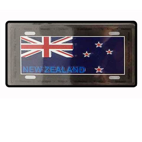 MAGNET LICENCE PLATE SMALL - NZ FLAG 12X6CM